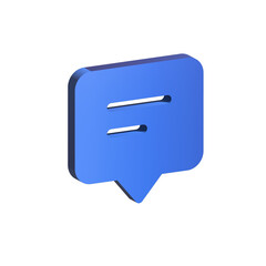 blue and white speech bubble icon in transparent