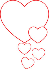 set of red heart ,set of red hearts ,set of hearts ,heart, love, valentine, hearts, symbol, vector, shape, illustration, day, romance, design, red, set, icon, art, holiday, romantic, decoration, card,