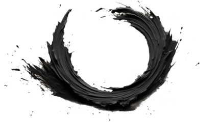 Dramatic black paint swirl design element for modern artistic flair in your creative projects now