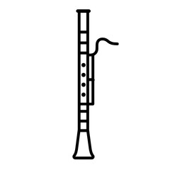 Clarinet Icon Representing Woodwind Music and Jazz Harmony (Outline)