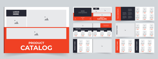Modern A4 landscape Product catalog design template