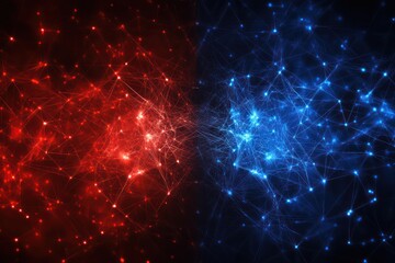 Red and Blue Circuit Background Representing Technology