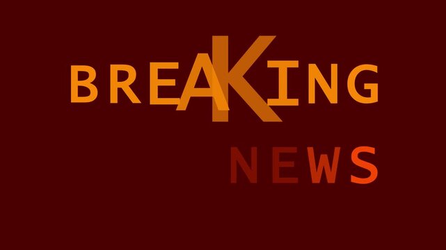 Breaking News TV Animation with on Deep Red background. 4K video