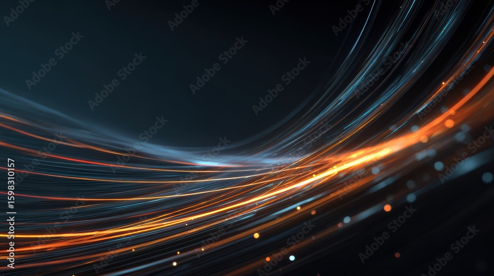 Poster abstract light trails create a vibrant and dynamic background design for creative projects and digit