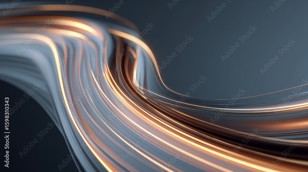 Poster abstract light trails with smooth curves and dynamic colors, creating a sense of movement and energy