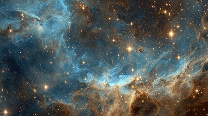 Obraz premium Colorful Nebula With Bright Stars In Deep Space