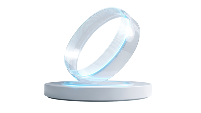 Smart Holographic Communication Device on Transparent Background

