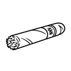 Hand drawn illustration of a single cigar with a white background