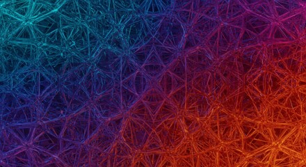 Abstract Network Structure in Gradients of Blue, Purple, and Red