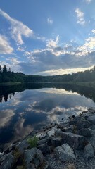 sunset over the lake