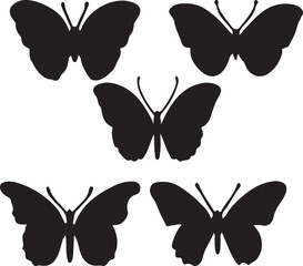 set of butterflies -set of butterflies isolated, butterfly, insect, nature, wing, vector, fly, animal, beauty, set, black, wings, summer, illustration, design, yellow, collection, art, spring, color, 