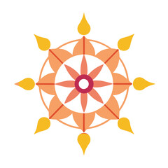 Symmetrical Grid Pattern Rangoli Mandala