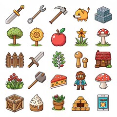 Massive Pixel Art Icon Collection Unique Designs for Games, UI, and Creative Projects