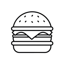Hamburger menu icon – outline UI symbol for app and web design

