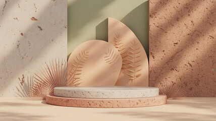 Artisanal Display Scene with Organic Materials