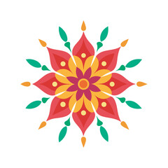 Firecracker Pattern Festival Rangoli Mandala Illustration