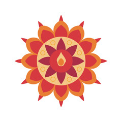 Diya Border Festival Rangoli Mandala Illustration