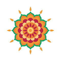 Deepawali Mandala With Marigold Flower Pattern Illustration