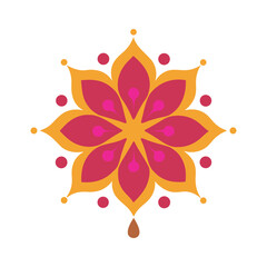 Artistic Rangoli Mandala With Powder Design