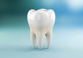 A single, healthy-looking, white tooth is the central subject