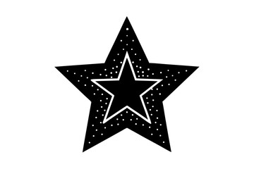 Vector art of silhouette of a star on black background