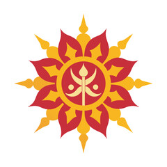 Durga Puja Festival Rangoli Mandala