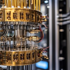 A large gold machine with many wires and wires coming out of it
