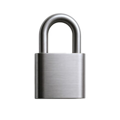 A sleek, silver padlock with a minimalist design, symbolizing security and protection.