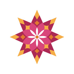 Geometric Mirror Pattern Rangoli Mandala