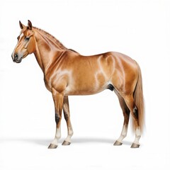 Golden Horse Portrait: A majestic horse exhibits its stunning golden coat in this captivating studio shot, highlighting its strength, grace, and nobility.