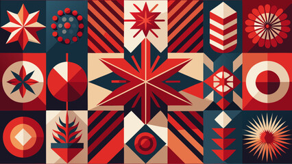 Fototapeta premium seamless pattern with flowers and stars