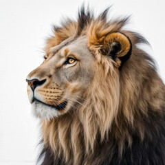 Majestic Lion's Gaze: The captivating portrait of a regal lion, its magnificent mane a symbol of power and dignity, showcases the untamed beauty of the wild. 