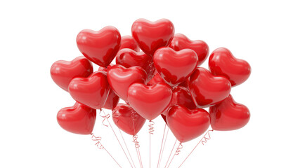 Romantic Red Heart Balloons Bunch for Valentine's Day Celebration