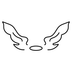 wings angel icon on white background, vector illustration.