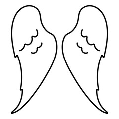 wings angel icon on white background, vector illustration.