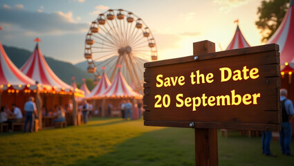 Naklejka premium A wooden Oktoberfest sign with 