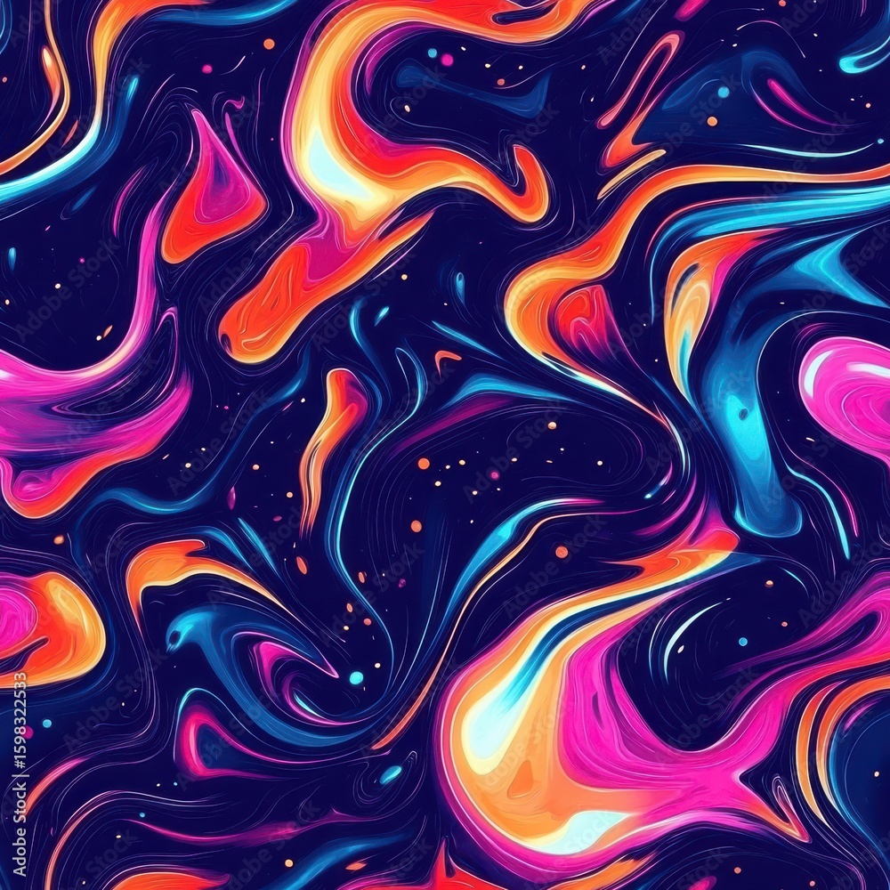 Canvas Prints vibrant psychedelic 60s inspired seamless abstract pattern design