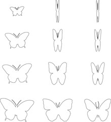 set of butterflies