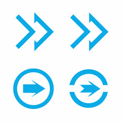 Minimal Blue Arrow Icons Collection vector.