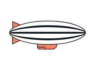 Obraz premium Airship Icon Vintage Floating Airship Side View Illustration for Transportation and Adventure