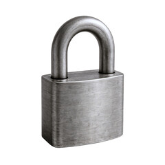 Naklejka premium Close-up of a robust steel padlock, symbolizing security and protection.