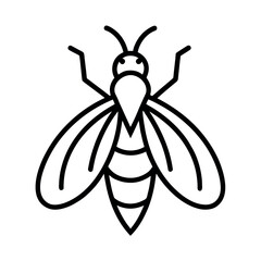 Firefly Outline Vector Icon | Glowing Insect Illustration | Night Nature Bug Light Design