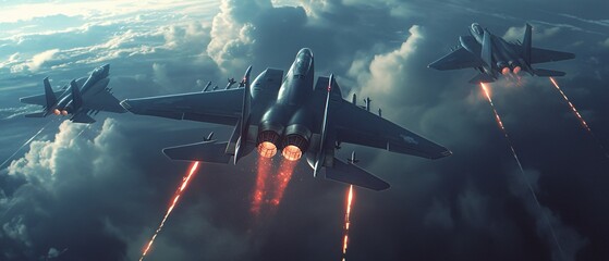  Fighter Jet Flying Through Clouds 