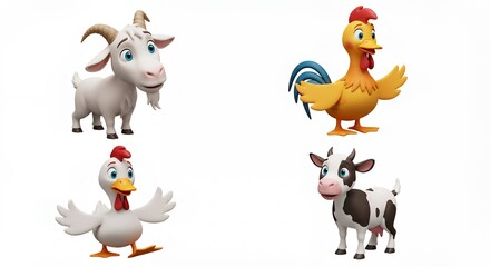 Naklejka premium Cartoon farm animals
