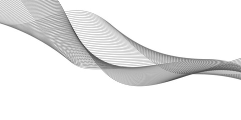 Abstract Black Wave Lines on White Background – Elegant flowing curved stripes forming a dynamic wave pattern, modern minimal design concept for technology, communication, or digital art backgrounds