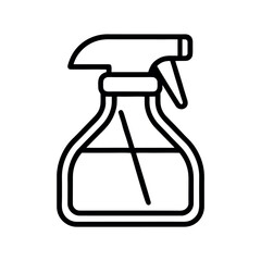 Glass Cleaner Outline Vector Icon | Bottle Spray Cleaning Solution Household Illustration