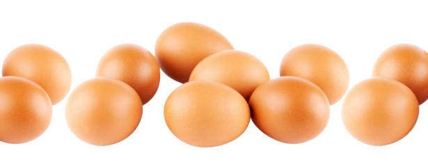 Brown eggs isolated on transparent background. PNG format