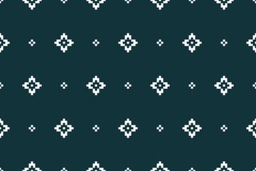 A seamless pixel art pattern inspired by traditional ethnic textiles. Featuring geometric motifs and intricate symmetrical designs, perfect for fashion, fabric prints, digital backgrounds, and decorat