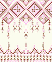 Geometric Ethnic Seamless Pattern &ndash; Aztec Navajo Inspired Tribal Vector for Fabric or Wallpaper Design