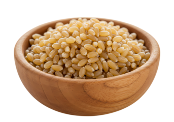 Bulgur Wheat in Wooden Bowl